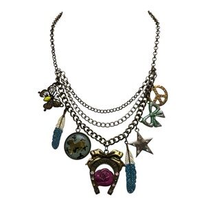 Betsey Johnson Bestseyville Y2K Lucky Themed Charm Necklace Twee Statement